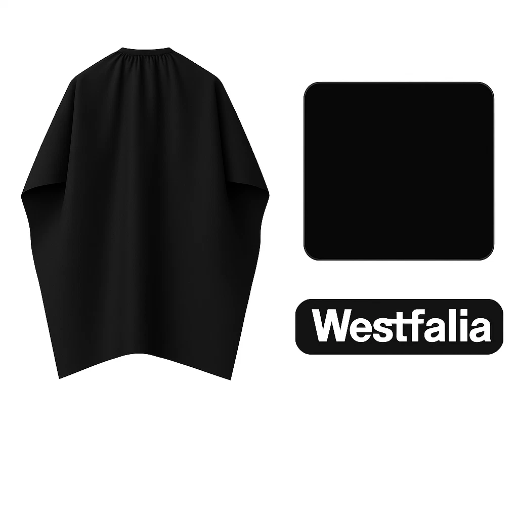 testWestfalia Friseurumhang Haarschneide Färbeumhang Umhang 870858 Schwarz
