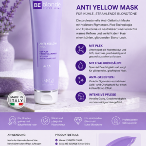 BE blonde silver shine ph 3,5 Anti Yellow Mask 200 ml