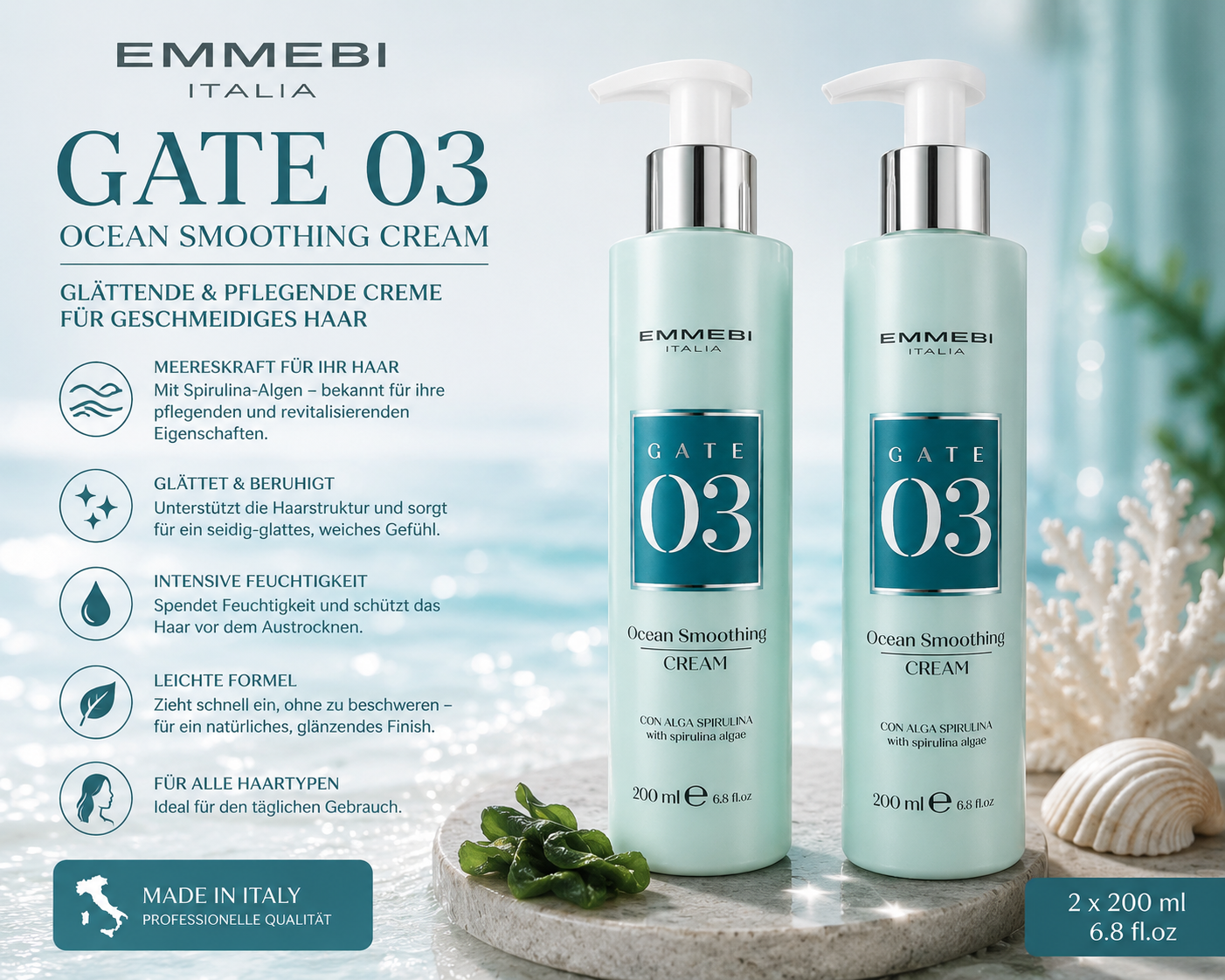 EMMEBI italia GATE 03 Ocean Smoothing CREAM 200 ml