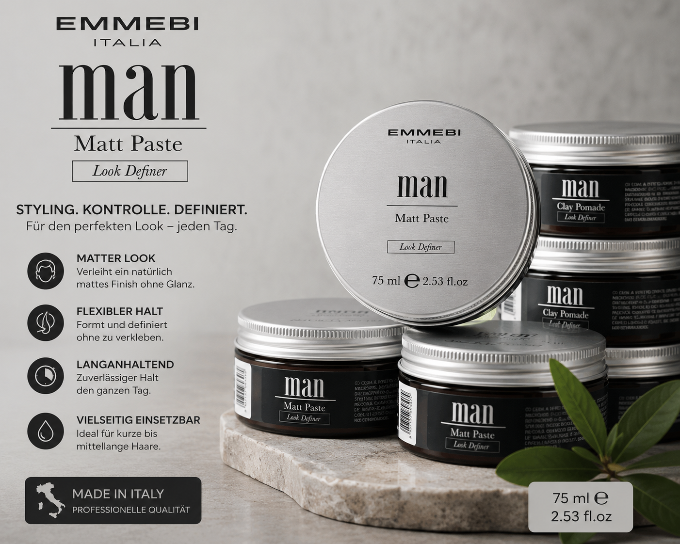 EMMEBI italia MAN MAT Paste Look definer 75 ml