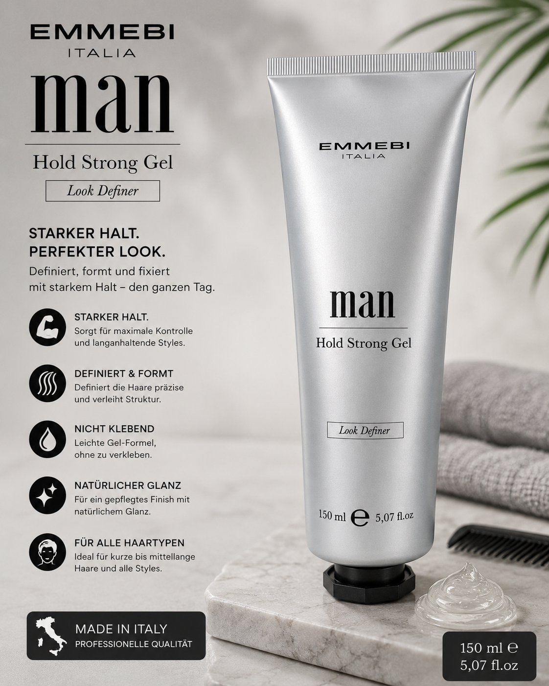 EMMEBI italia MAN Hold Strong Gel Look Definer 150 ml