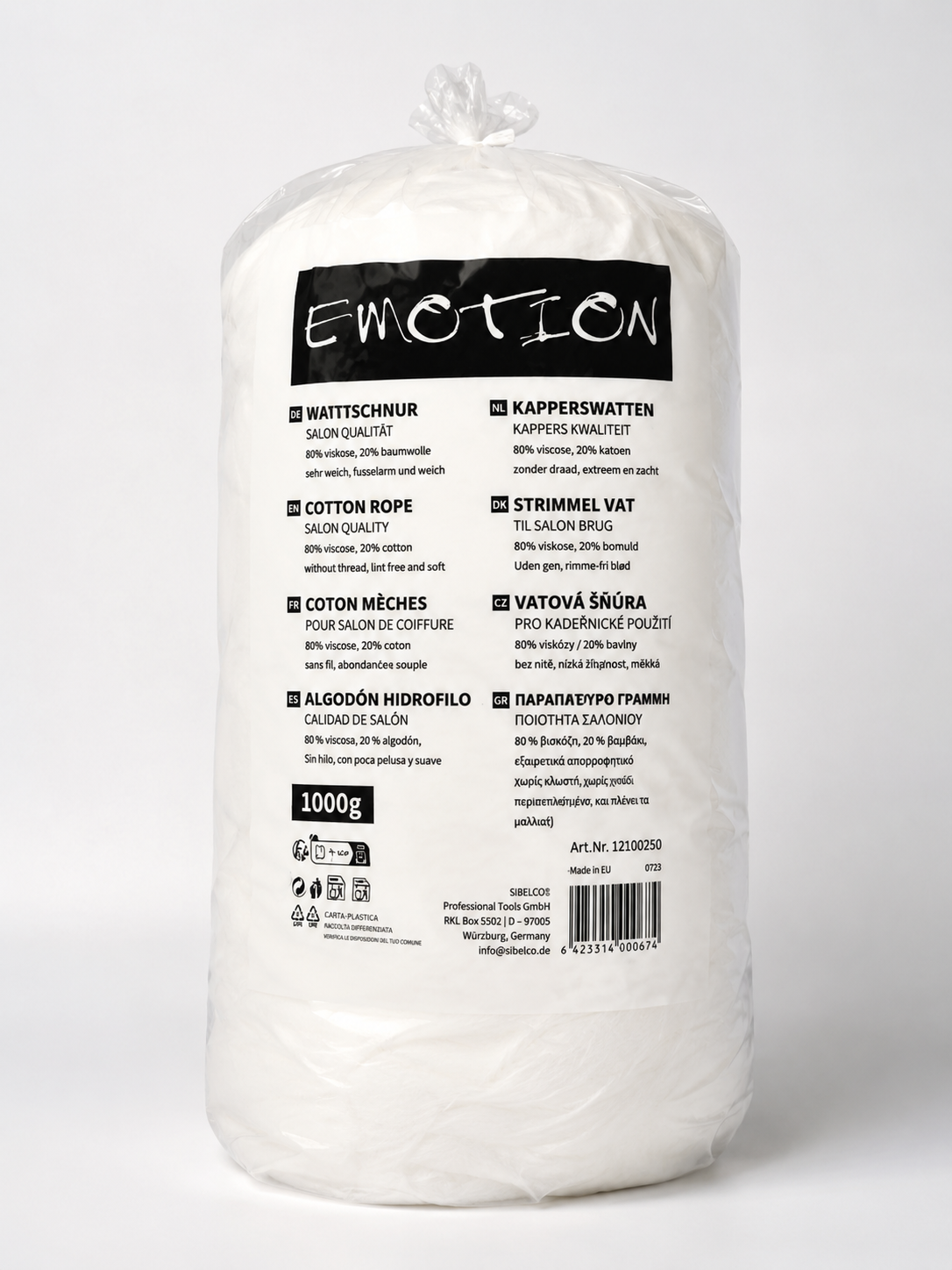 Emotion Kapperswatten 1000g Friseurwatte Baumwollschnur Wattekordel Salonbedarf