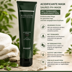 EMMEBI BIONATURE Acidificante Mask–Saure pH-Haarmaske mit Teebaumöl & Bergamotöl 200ml